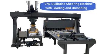 Mesin Geser Guillotine CNC dengan Bongkar Muat, Mesin Geser Otomatis